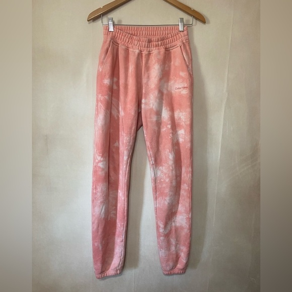 Outdoor voices women's XS coral/white tie dye pocket sweatpants EUC - Picture 2 of 8